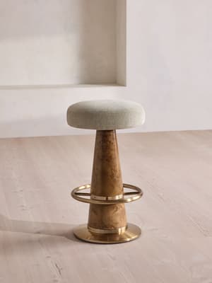 Killian Barstool - Linen Chenille - Stone - US - Hover Image