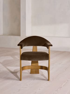 Georgina Dining Chair - Velvet - Chocolate - UK - Hover Image