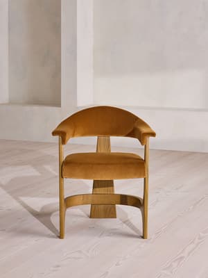 Georgina Dining Chair - Velvet - Mustard - US - Hover Image