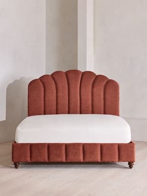 Manette Bed - King - Linen Chenille - Rust - UK - Hover Image