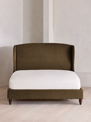 Rivas Bed - King - Linen Chenille - Chocolate - Hover Image