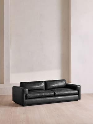 Mossley Three Seater Sofa - Leather - Black - US - Hover Image