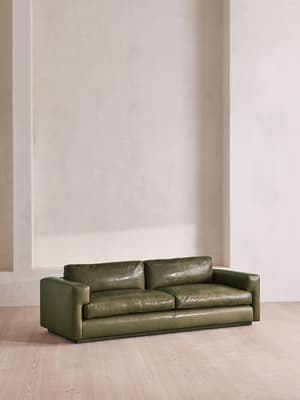 Mossley Three Seater Sofa - Leather - Moss - UK - Hover Image