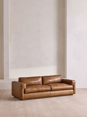 Mossley Three Seater Sofa - Leather - Chestnut - UK - Hover Image