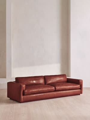 Mossley Four Seater Sofa - Leather - Sangria - US - Hover Image