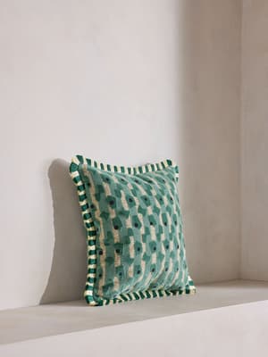 Jeremiah Square Cushion - Aqua - Hover Image