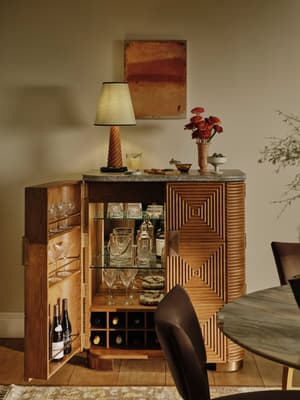 Kingsley Bar Cabinet - Grey Emperador Marble - Listing Image