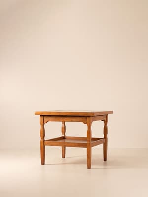 Vintage Mid Century Chess Table - Wood and Marble - Hover Image