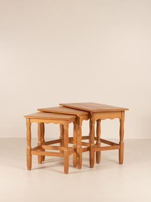 Vintage Mid Century Nesting Side Tables - Set of Three - Hover Image