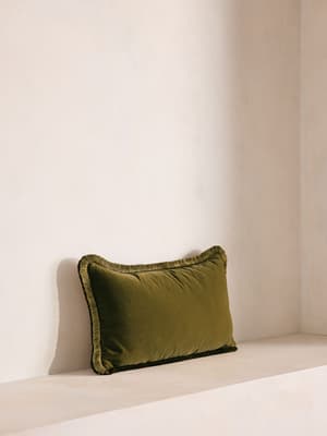 Margeaux Oblong Cushion - Olive - Hover Image