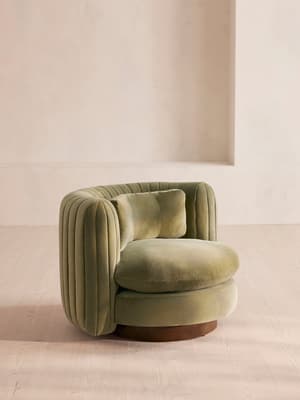 Vivienne Armchair - Velvet - Lichen - Hover Image