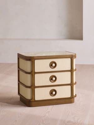 Leo Bedside Table - Royal Diana Marble - Hover Image