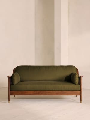 Atlanta Three Seater Sofa - Linen - Olive - Listing Image