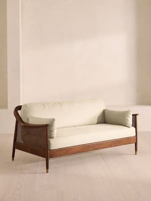 Atlanta Three Seater Sofa - Linen - Bisque - Hover Image