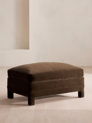 Ashford Ottoman - Velvet - Chocolate - Listing Image