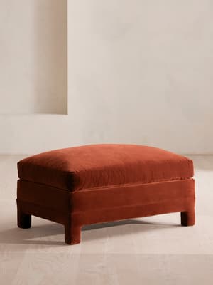 Ashford Ottoman - Velvet - Rust - US - Listing Image