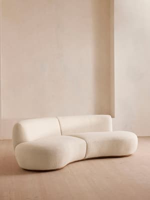 Aline Serpentine Sectional Sofa - Three Seater - Natural Boucle - US - Hover Image