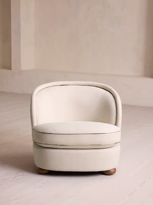 Blair Tub Armchair - Natural Linen - Floral Ikat Trim - Listing Image
