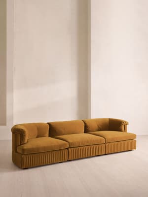 Oona Modular Sofa - Four Seater - Velvet Mustard UK - Hover Image