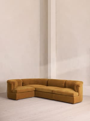 Oona Sectional Sofa - L-Shape Sofa - Velvet Mustard - US - Listing Image