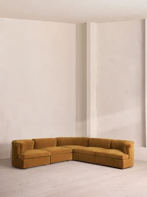 Oona Sectional Sofa - Corner Sofa - Velvet Mustard - US - Listing Image