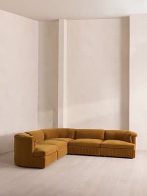 Oona Sectional Sofa - Corner Sofa - Velvet Mustard - US - Hover Image