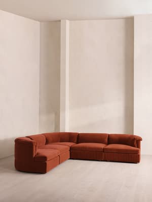 Oona Sectional Sofa - Corner Sofa - Velvet Rust - US - Hover Image