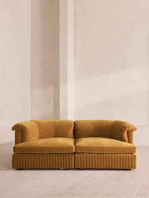 Oona Sectional Sofa - Three Seater - Velvet Mustard - US - Listing Image