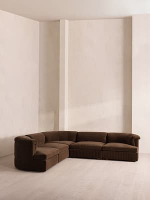 Oona Modular Sofa - Corner Sofa - Velvet - Chocolate UK - Hover Image