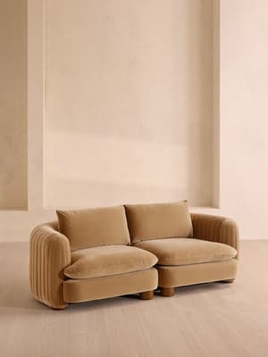 Vivienne Modular Sofa - Three Seater - Velvet Camel - Hover Image