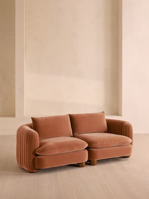 Vivienne Modular Sofa - Three Seater - Velvet Antique Rose - Hover Image