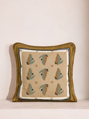 Arthur Square Cushion - Ochre - Hover Image