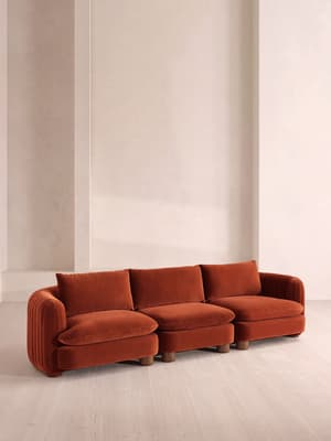 Vivienne Modular Sofa - Four Seater - Velvet Rust - Hover Image