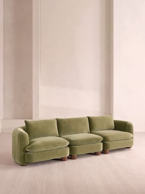 Vivienne Sectional Sofa - Four Seater - Velvet Lichen - US - Hover Image
