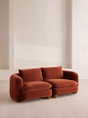 Vivienne Deeper Sit Sectional Sofa - Three Seater - Velvet Rust US - Hover Image