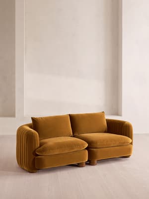Vivienne Modular Sofa - Three Seater - Velvet Mustard - Hover Image