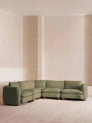 Vivienne Sectional Corner Sofa - Linen - Sage - US - Hover Image