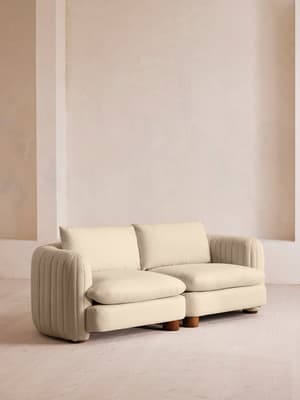 Vivienne Sectional Sofa - Three Seater - Linen - Bisque - US - Hover Image