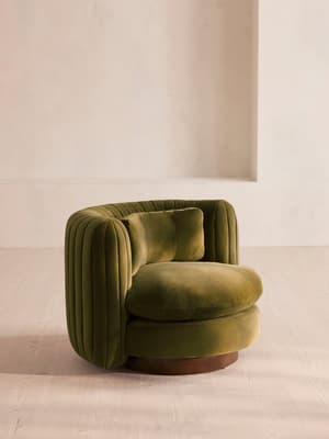 Vivienne Armchair - Velvet - Olive - Hover Image