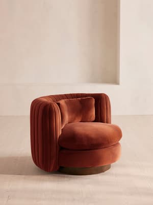 Vivienne Armchair - Velvet - Rust - Listing Image