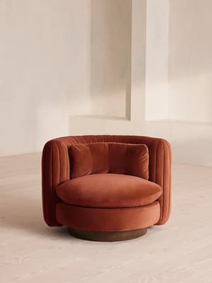 Vivienne Armchair - Velvet - Rust - Hover Image