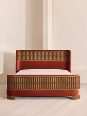 Devon Bed - King - Velvet - Rust - Hover Image