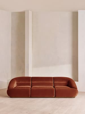 Edison Modular Sofa - Four Seater - Velvet - Rust UK - Listing Image