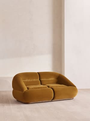 Edison Modular Sofa - Three Seater - Velvet - Mustard UK - Hover Image