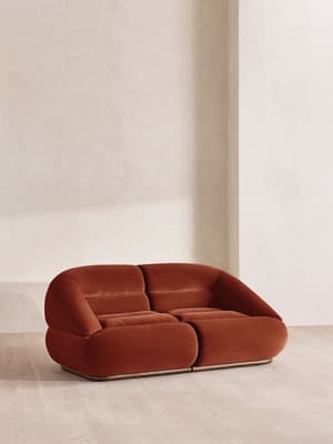 Edison Modular Sofa - Three Seater - Velvet - Rust UK - Hover Image