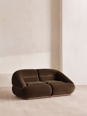 Edison Modular Sofa - Three Seater - Velvet - Chocolate UK - Hover Image