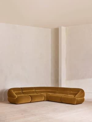 Edison Modular Sofa - Corner Sofa - Velvet - Mustard UK - Listing Image
