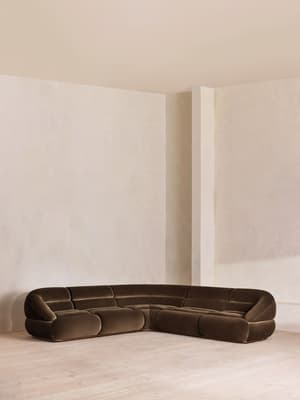Edison Modular Sofa - Corner Sofa - Velvet - Chocolate UK - Listing Image