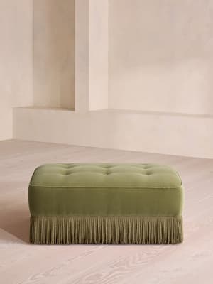 Elowen Ottoman - Velvet - Lichen - US - Hover Image