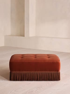 Elowen Ottoman - Velvet - Rust - UK - Hover Image